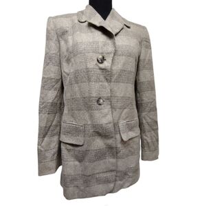 Jones New York silk blend two button plaid  blazer